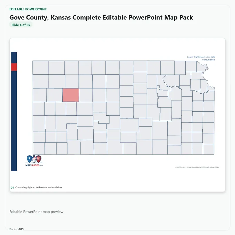 Gove County, Kansas Editable Map Pack - Image 4