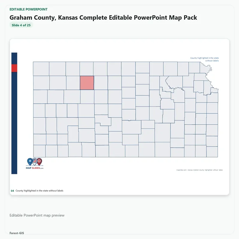 Graham County, Kansas Editable Map Pack - Image 4