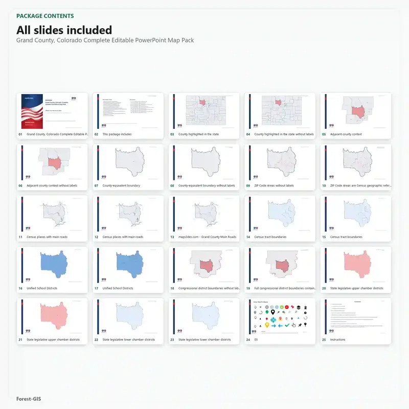 Grand County, Colorado Editable Map Pack - Image 2