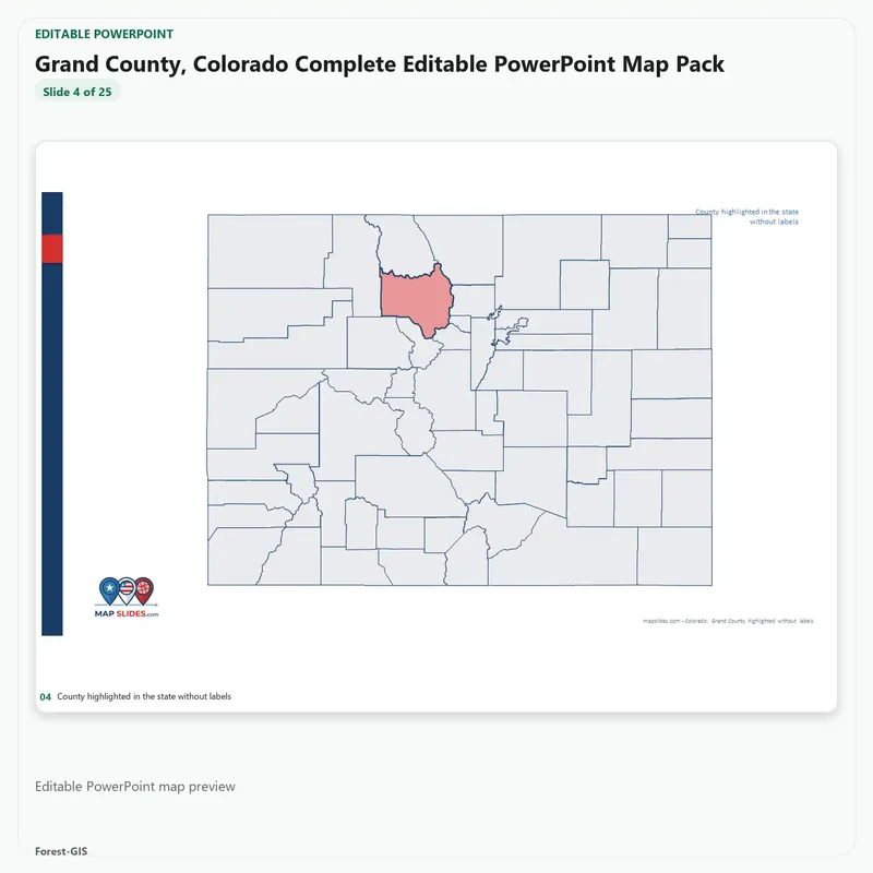 Grand County, Colorado Editable Map Pack - Image 4