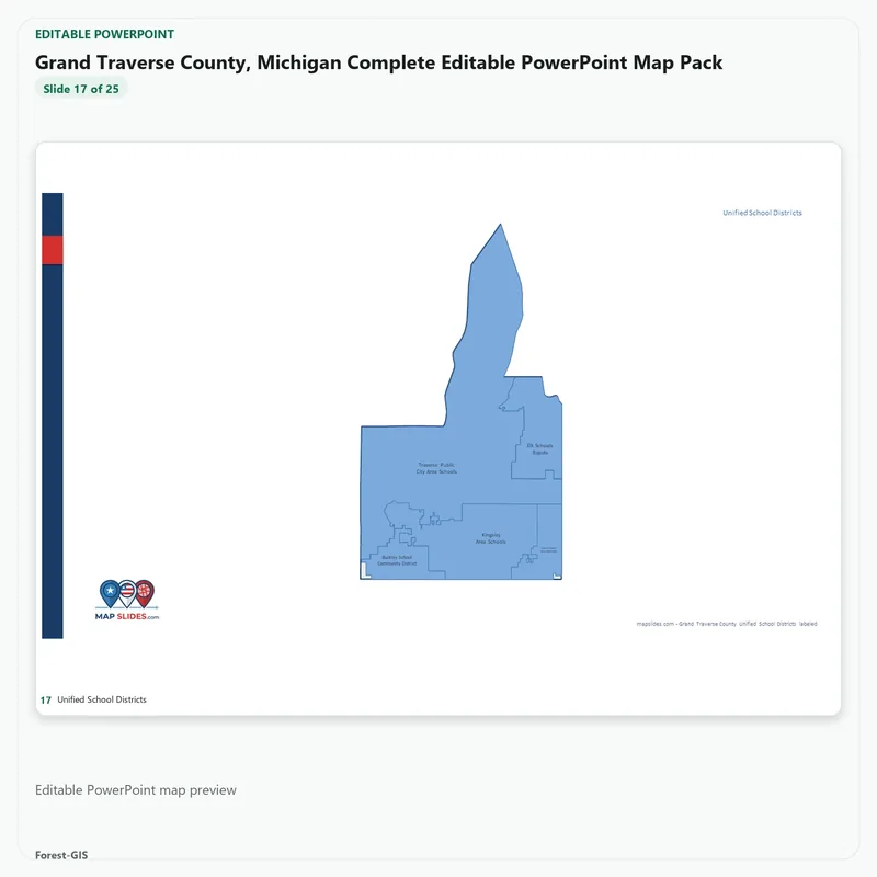 Grand Traverse County, Michigan Editable Map Pack - Image 5