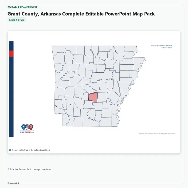 Grant County, Arkansas Editable Map Pack - Image 4