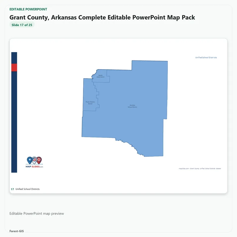 Grant County, Arkansas Editable Map Pack - Image 5
