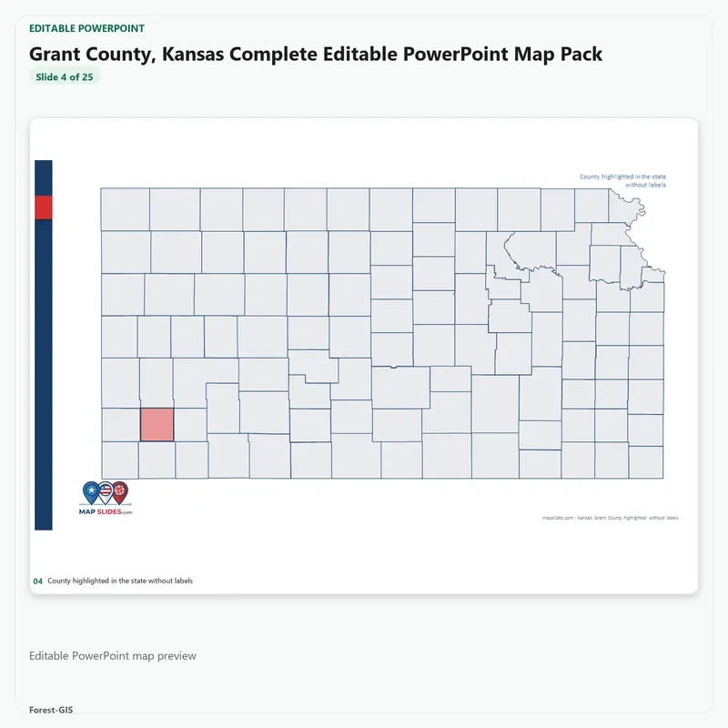 Grant County, Kansas Editable Map Pack - Image 4