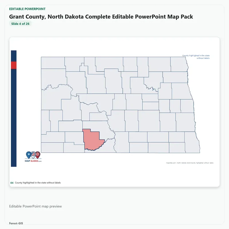 Grant County, North Dakota Editable Map Pack - Image 4