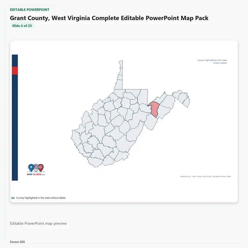 Grant County, West Virginia Editable Map Pack - Image 4