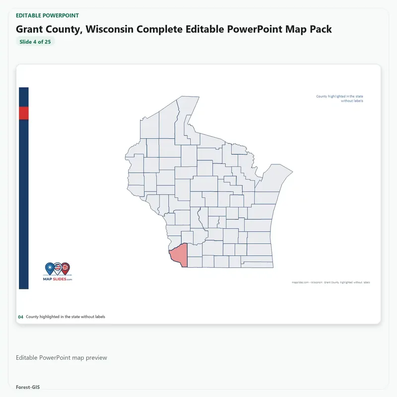 Grant County, Wisconsin Editable Map Pack - Image 4