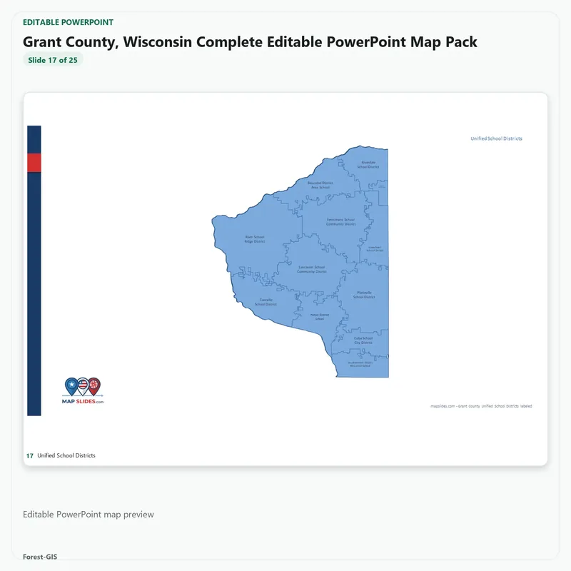 Grant County, Wisconsin Editable Map Pack - Image 5