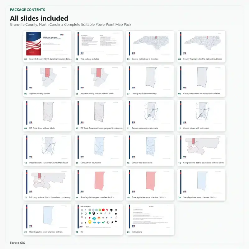 Granville County, North Carolina Editable Map Pack - Image 2