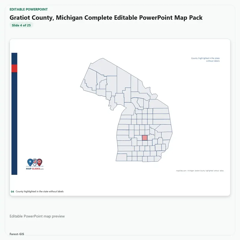 Gratiot County, Michigan Editable Map Pack - Image 4