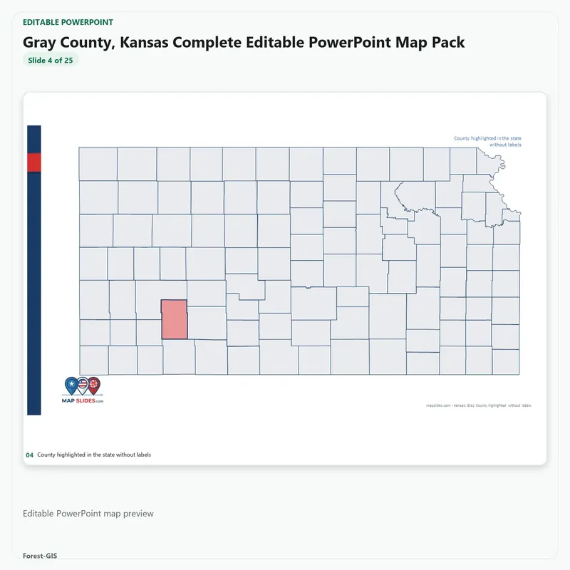 Gray County, Kansas Editable Map Pack - Image 4