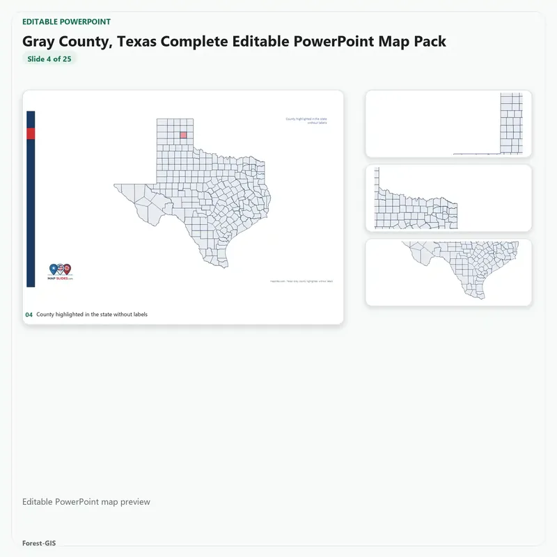 Gray County, Texas Editable Map Pack - Image 4