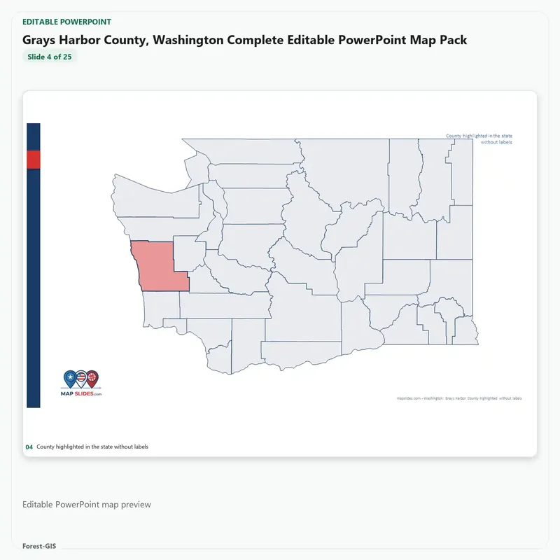Grays Harbor County, Washington Editable Map Pack - Image 4