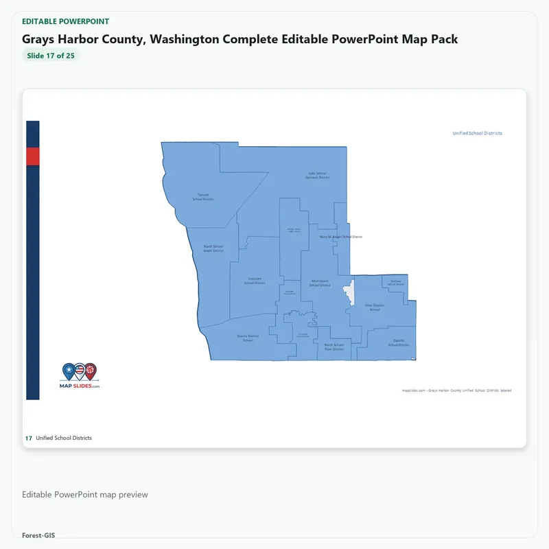 Grays Harbor County, Washington Editable Map Pack - Image 5
