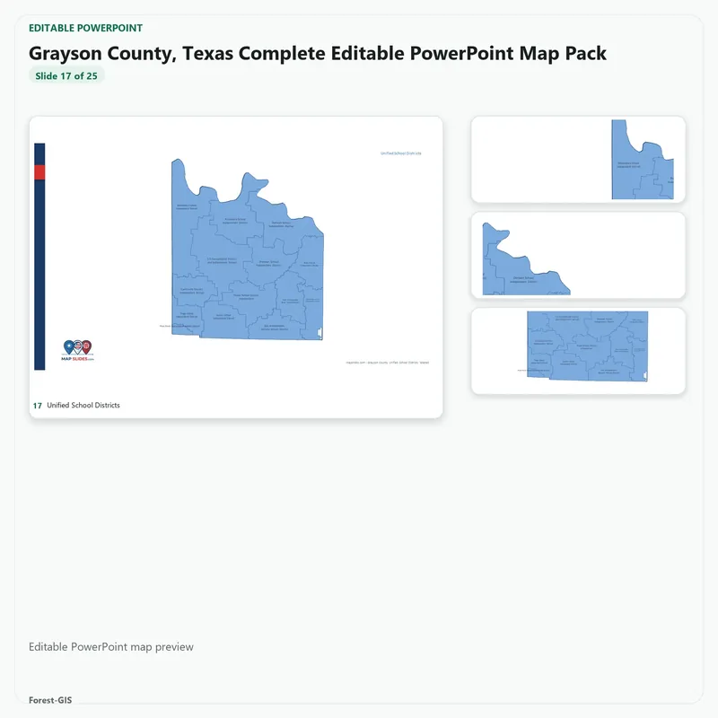 Grayson County, Texas Editable Map Pack - Image 5