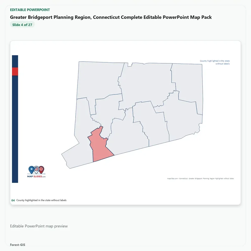Greater Bridgeport Planning Region, Connecticut Editable Map Pack - Image 4