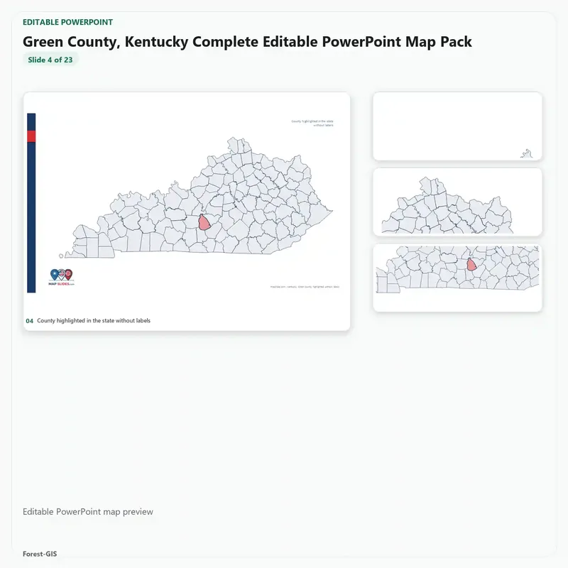 Green County, Kentucky Editable Map Pack - Image 4