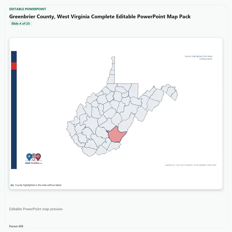 Greenbrier County, West Virginia Editable Map Pack - Image 4