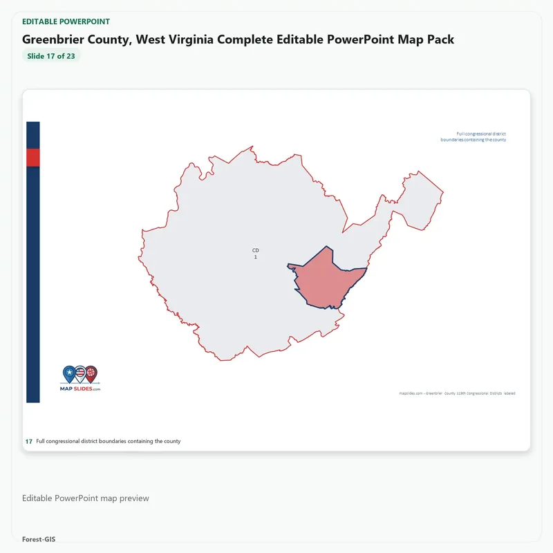 Greenbrier County, West Virginia Editable Map Pack - Image 5