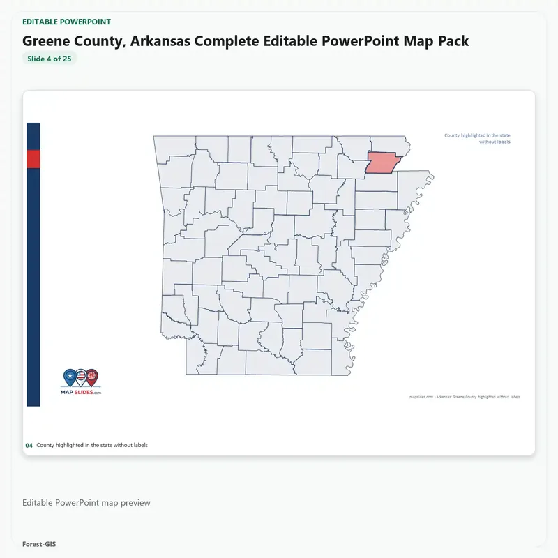 Greene County, Arkansas Editable Map Pack - Image 4