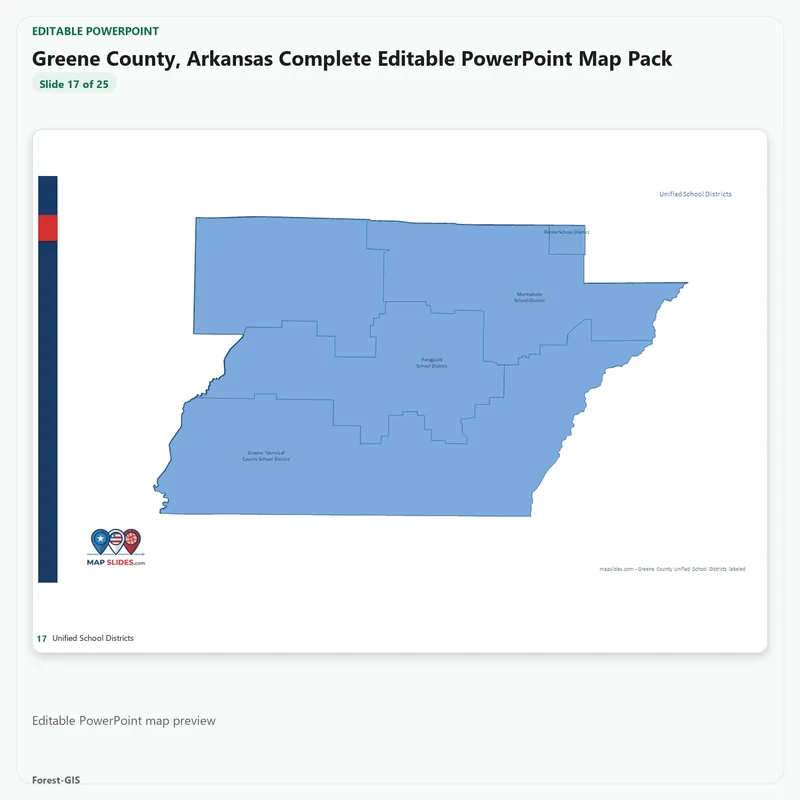 Greene County, Arkansas Editable Map Pack - Image 5