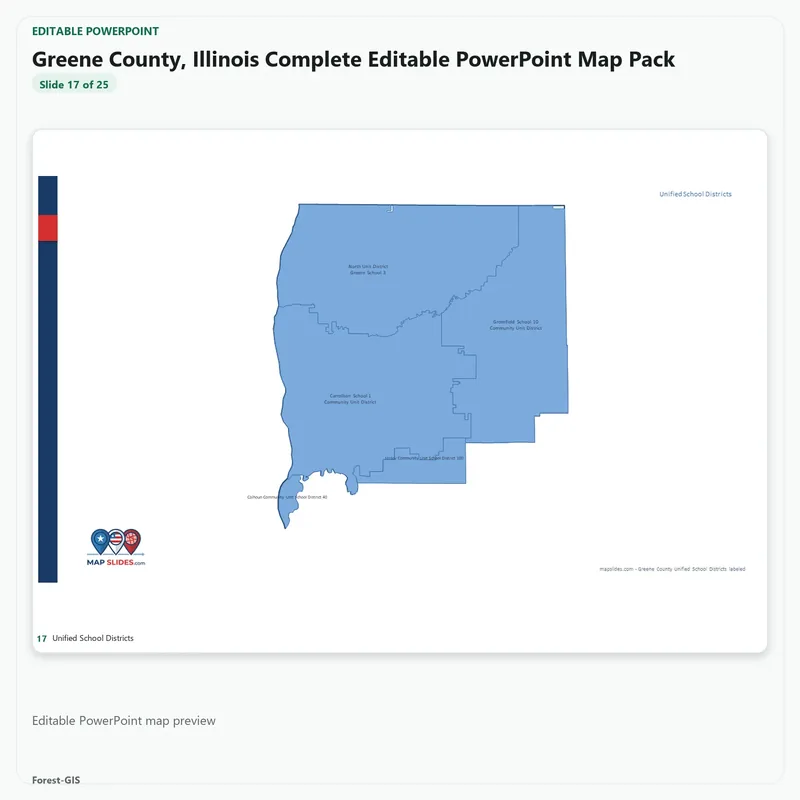 Greene County, Illinois Editable Map Pack - Image 5