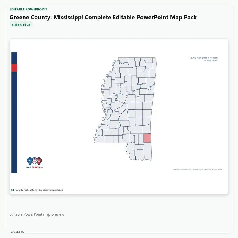 Greene County, Mississippi Editable Map Pack - Image 4
