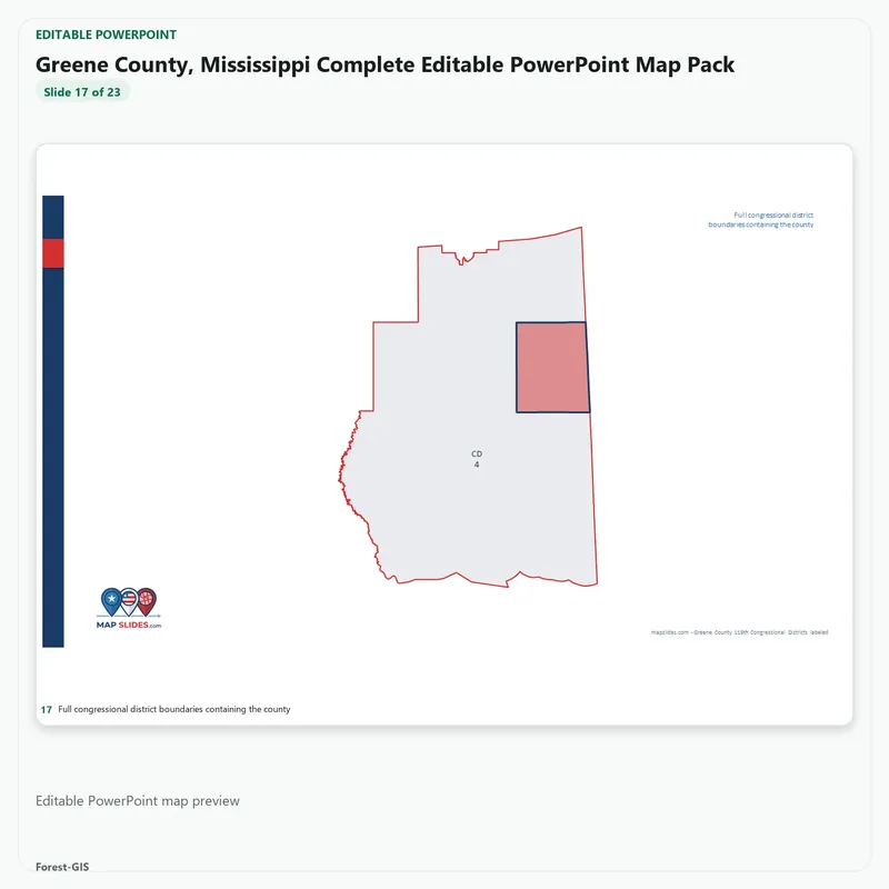 Greene County, Mississippi Editable Map Pack - Image 5