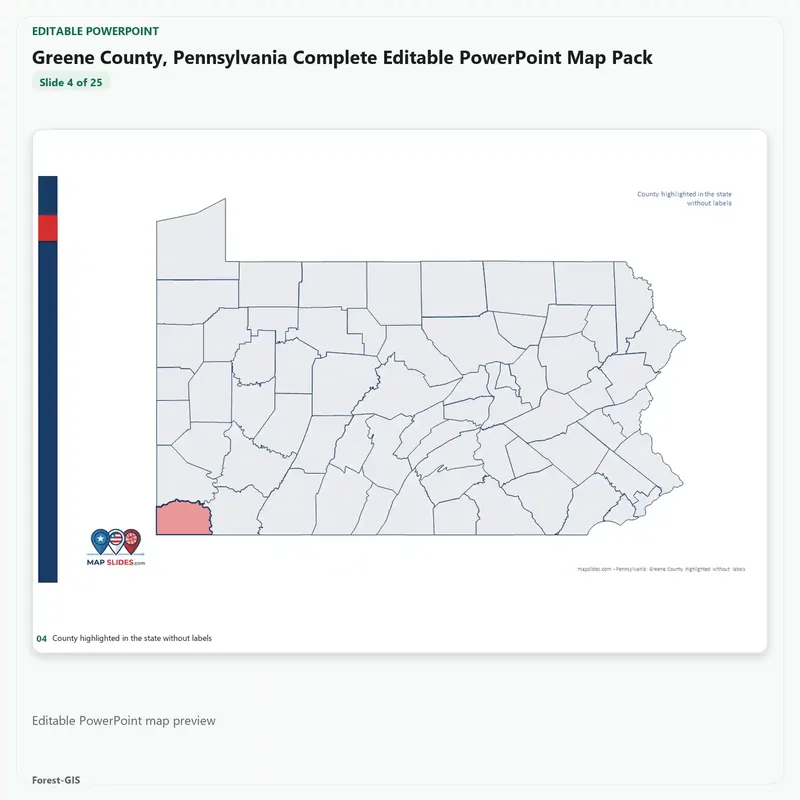 Greene County, Pennsylvania Editable Map Pack - Image 4