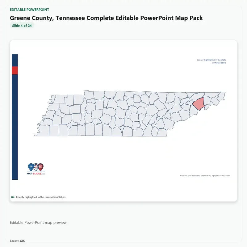 Greene County, Tennessee Editable Map Pack - Image 4