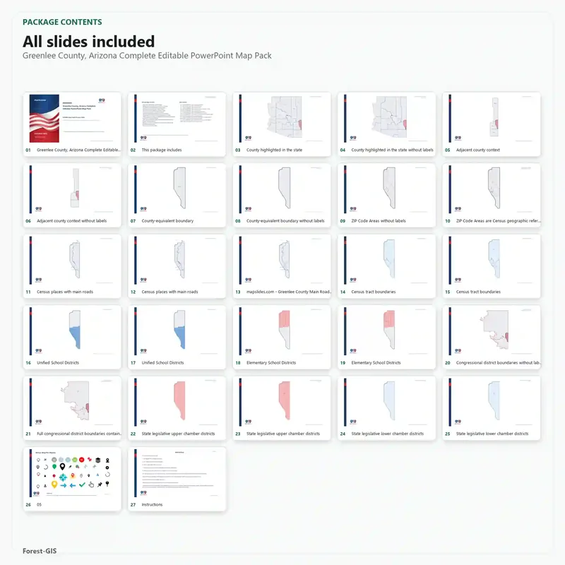 Greenlee County, Arizona Editable Map Pack - Image 2