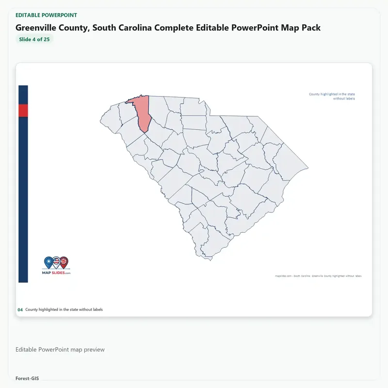 Greenville County, South Carolina Editable Map Pack - Image 4