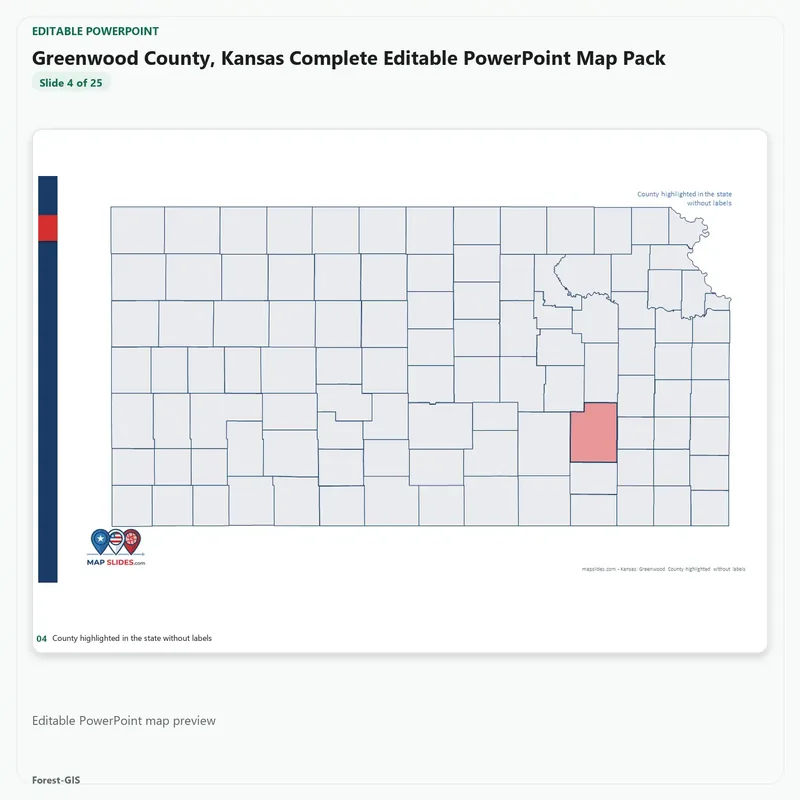 Greenwood County, Kansas Editable Map Pack - Image 4