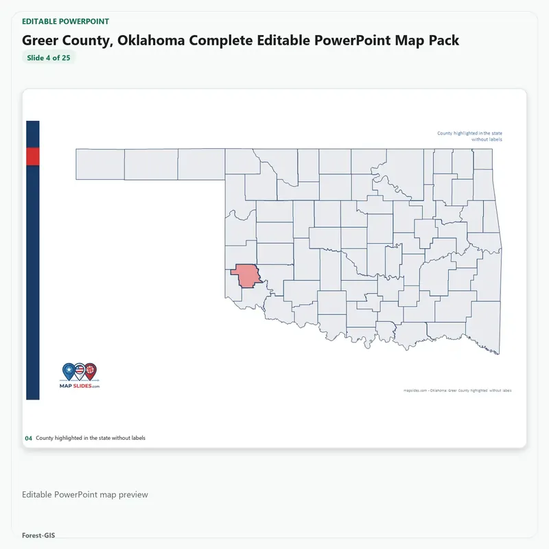 Greer County, Oklahoma Editable Map Pack - Image 4