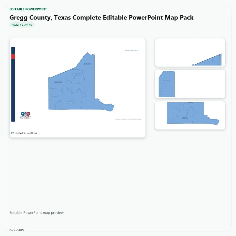 Gregg County, Texas Editable Map Pack - Image 5