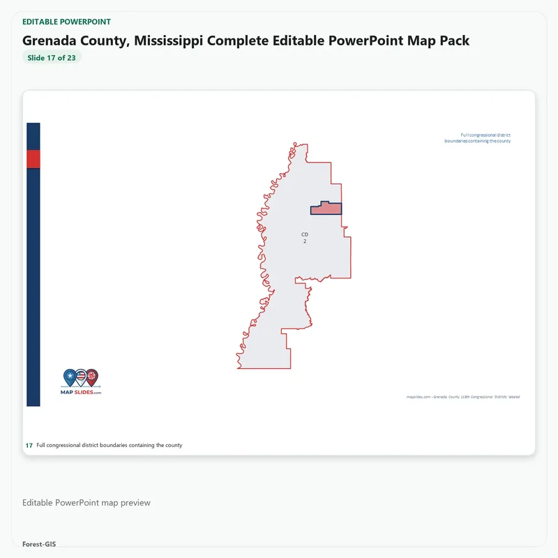Grenada County, Mississippi Editable Map Pack - Image 5
