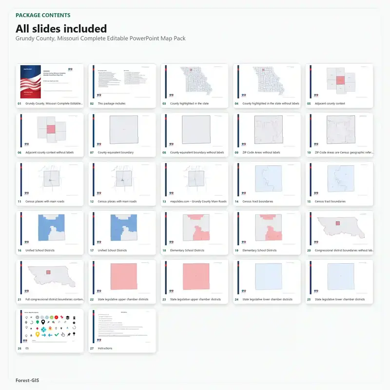Grundy County, Missouri Editable Map Pack - Image 2