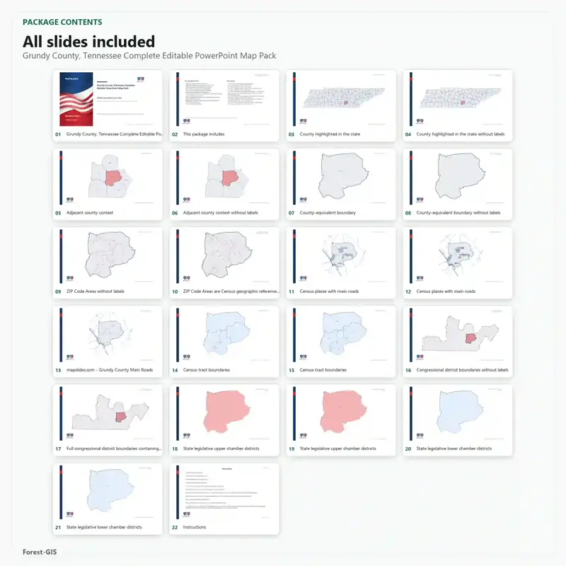 Grundy County, Tennessee Editable Map Pack - Image 2