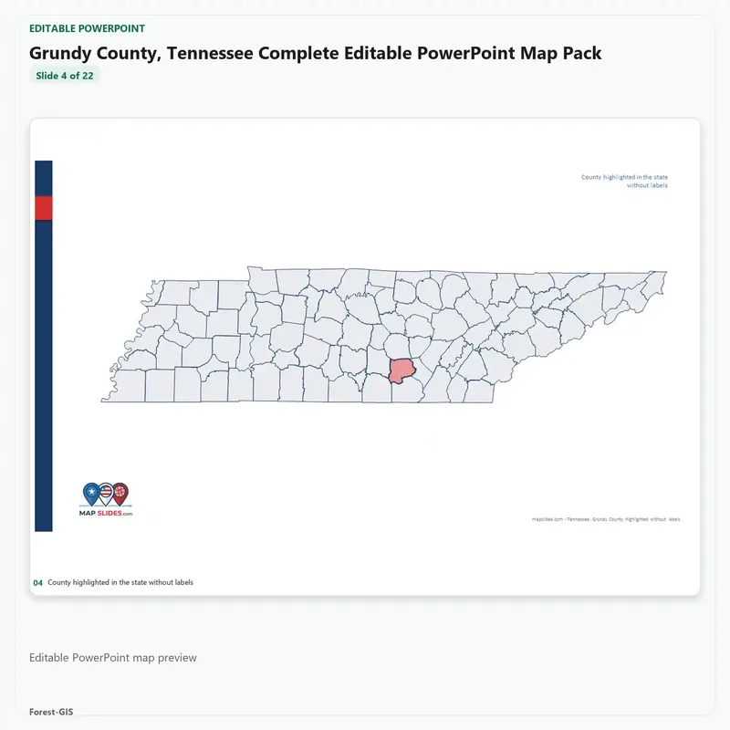 Grundy County, Tennessee Editable Map Pack - Image 4
