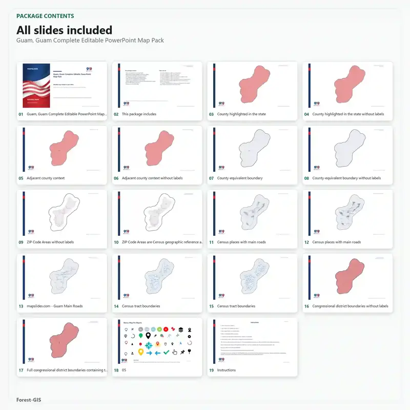 Guam, Guam Editable Map Pack - Image 2