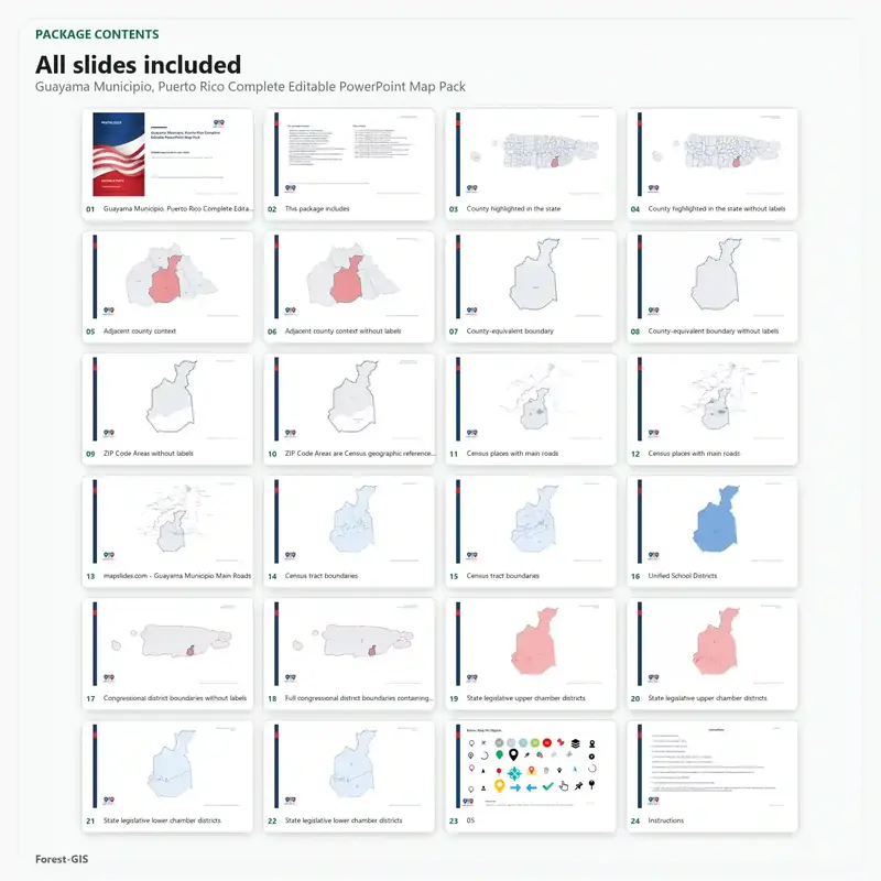 Guayama Municipio, Puerto Rico Editable Map Pack - Image 2