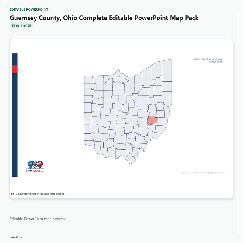 Guernsey County, Ohio Editable Map Pack - Image 4