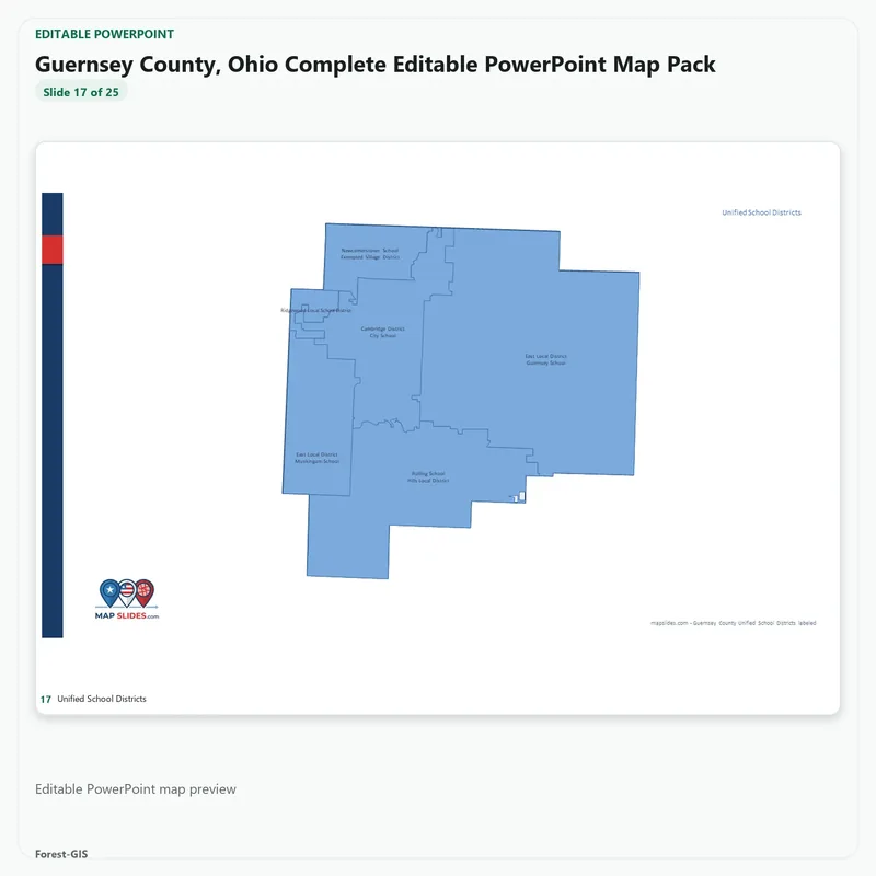 Guernsey County, Ohio Editable Map Pack - Image 5