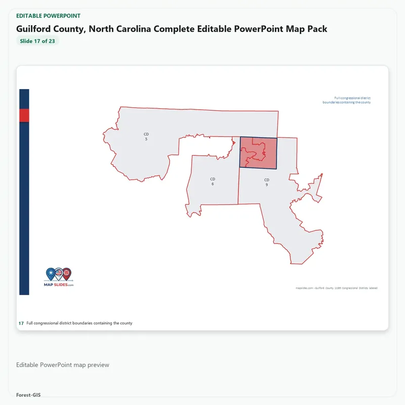 Guilford County, North Carolina Editable Map Pack - Image 5