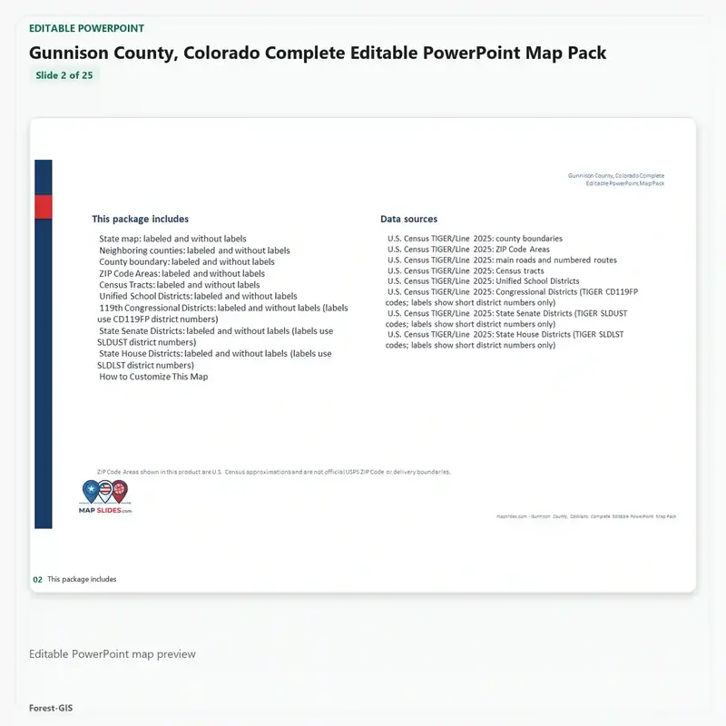 Gunnison County, Colorado Editable Map Pack - Image 3