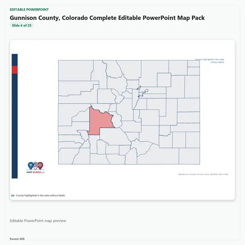 Gunnison County, Colorado Editable Map Pack - Image 4