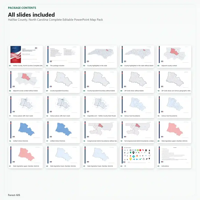 Halifax County, North Carolina Editable Map Pack - Image 2