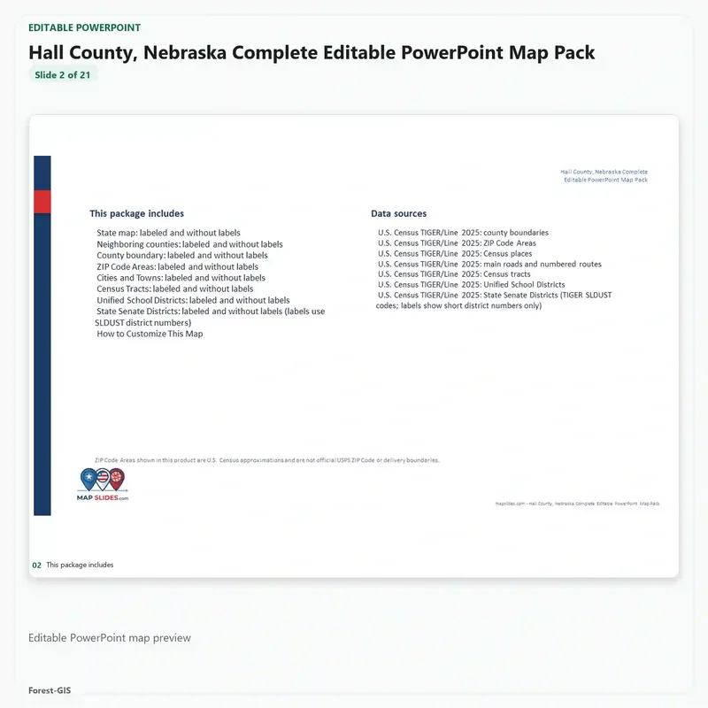Hall County, Nebraska Editable Map Pack - Image 3