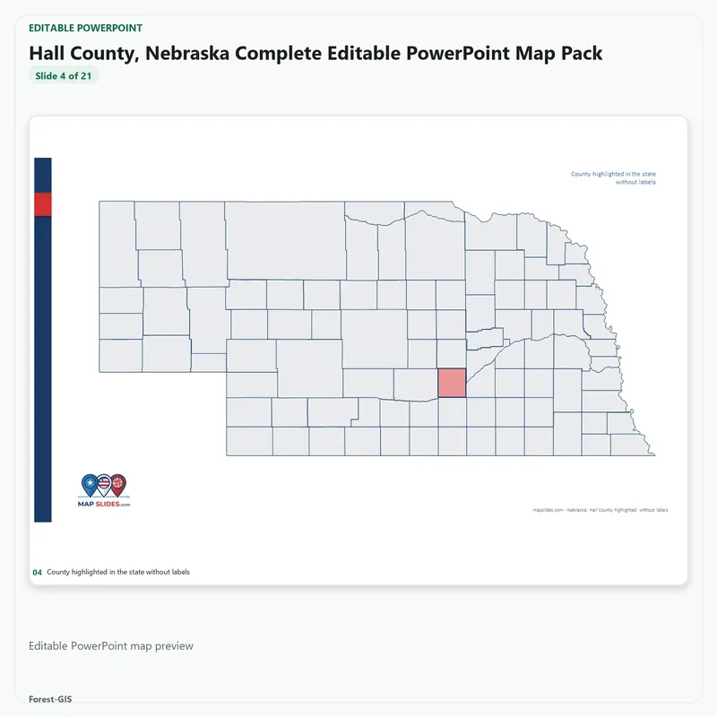 Hall County, Nebraska Editable Map Pack - Image 4