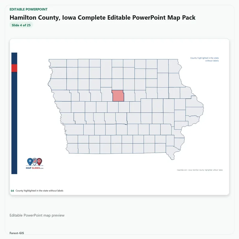 Hamilton County, Iowa Editable Map Pack - Image 4